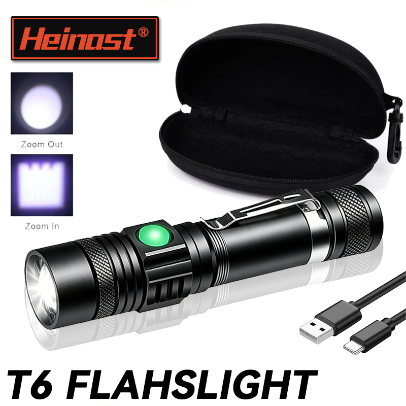 Outdoor Lighting Black - Lanterna LED T6 Recarregável, Tocha Zoomável