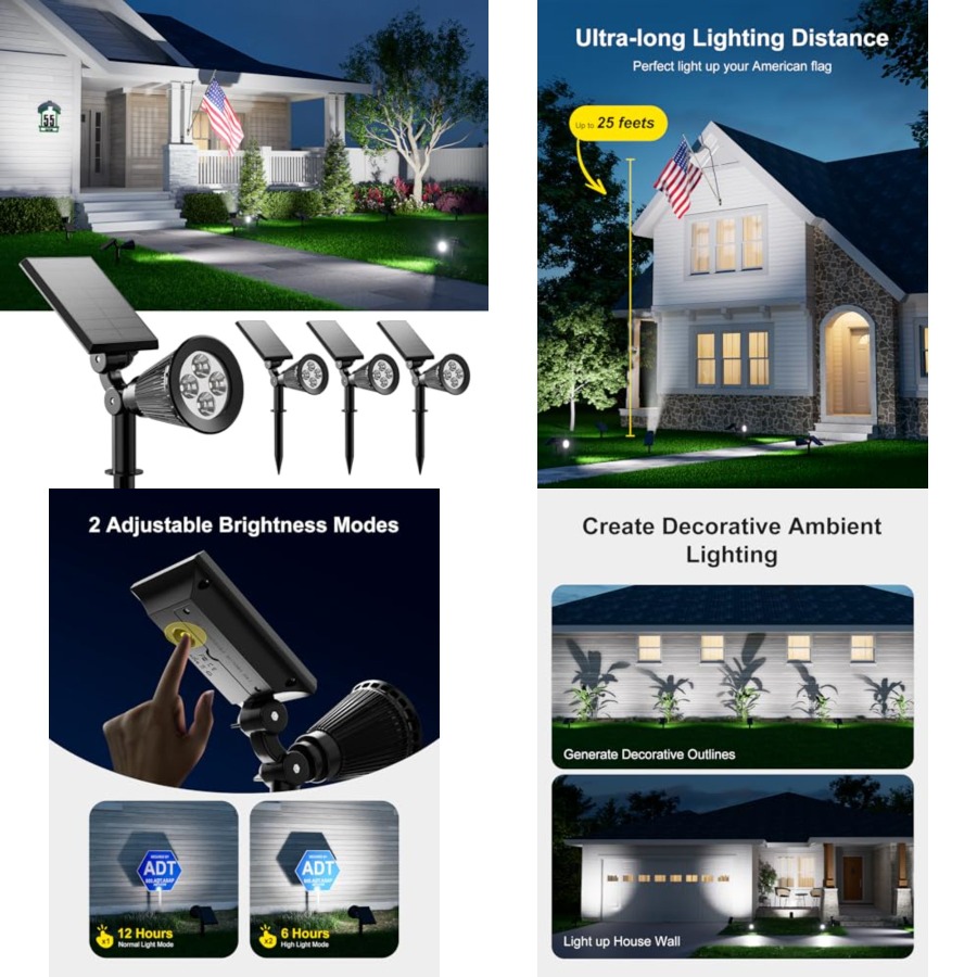Outdoor Lighting Waterproof - Refletores Solares Externos à Prova d'Água