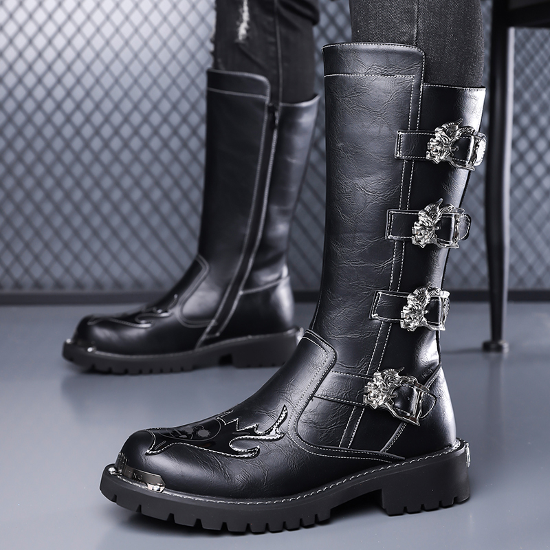 Botas Longas de Couro para Hom - Outdoor Lighting Black avaliação e preço