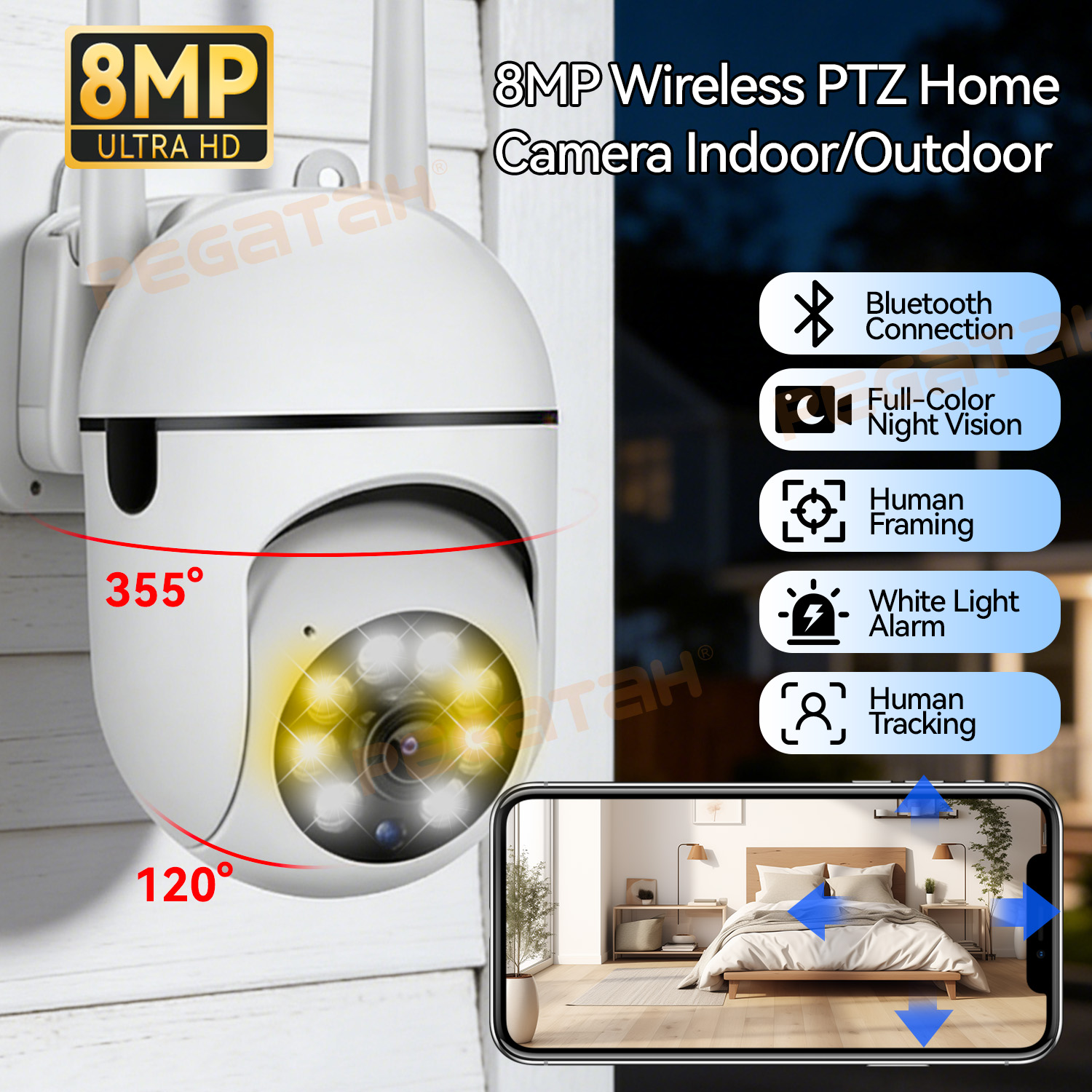 8mp 2.4g wifi ip cctv câmera c - Outdoor Lighting Track avaliação e preço